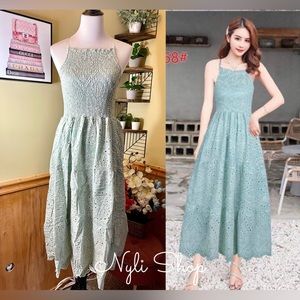 🌷Brand New halter eyelet dress fully embroidered can fit Sm up to M price firm!